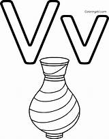 The Letter v Is For Vase coloring Page sketch template