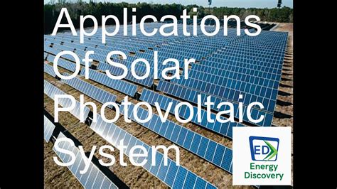 Applications of Solar Photovoltaic System - YouTube