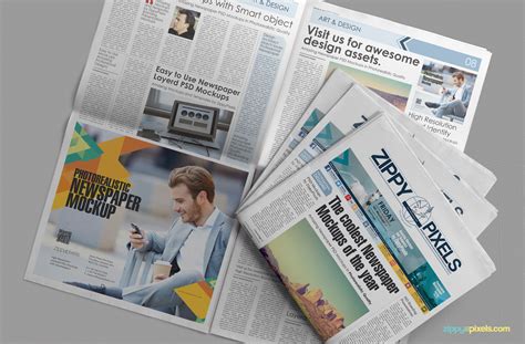 Newspaper Mockups | Free PSD Download | ZippyPixels