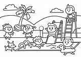 The Children Swimming At Pool Stock Vector  Illustration Of sketch template