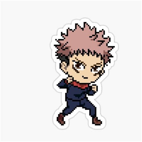 "Jujutsu Kaisen Yuji Itadori Pixel Art" Sticker for Sale by ...