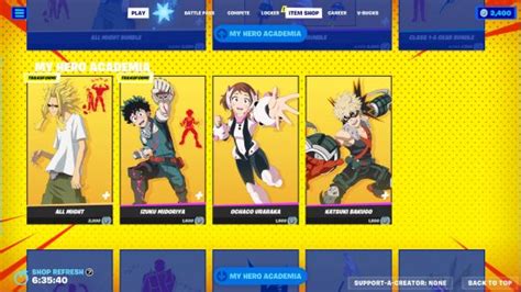 All Fortnite My Hero Academia skins explained