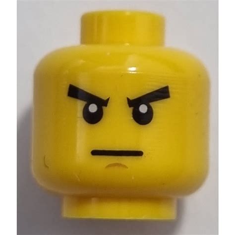 LEGO Yellow Minifigure Head with Angry Scowl (Recessed Solid Stud ...