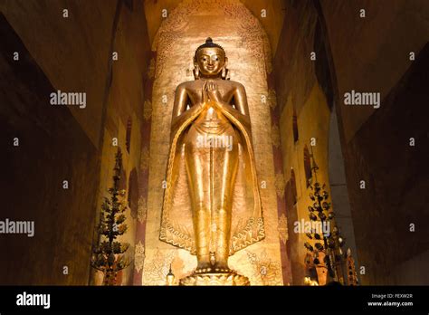 Buddha image inside Ananda temple, Bagan, Myanmar Stock Photo - Alamy