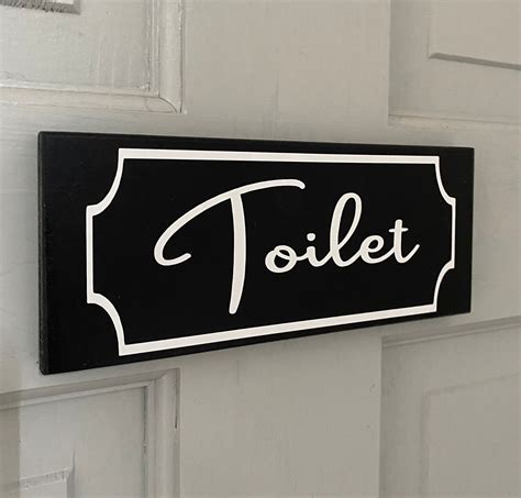 Toilet door sign WC Loo sign | Etsy