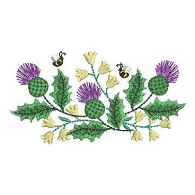 Scottish Thistle | Embroidery stitches flowers, Machine embroidery ...