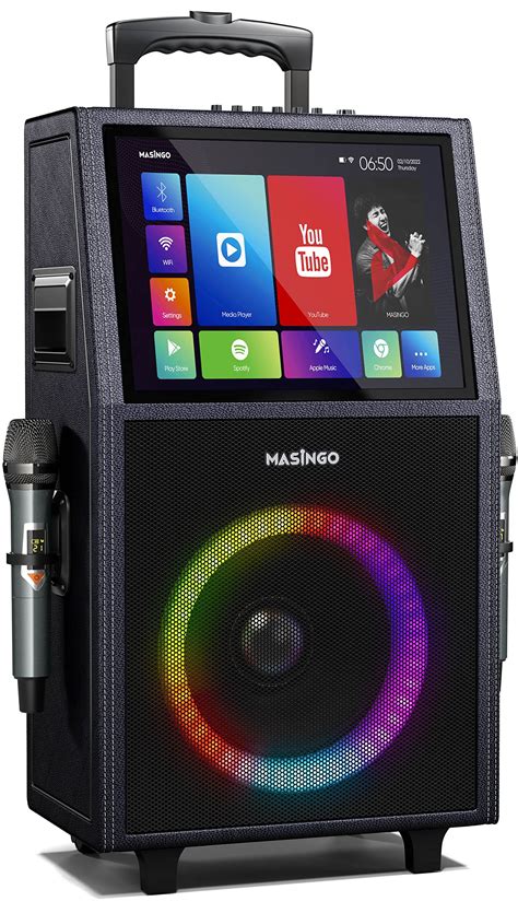 Buy MASINGO Professional Karaoke Machine with Lyrics Display Screen + 2 Wireless Microphones ...