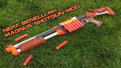 NERF BENELLI M4 SHOTGUN MOD || Wooden MEGA Magnus Mod | Walcom S7 - YouTube