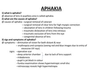 What is Aphakia? Causes, Symptoms, and Correction Methods | PPT