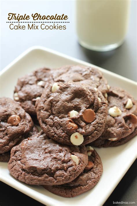 Triple Chocolate Cake Mix Cookies