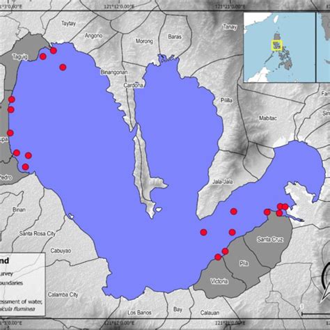 Map of Laguna de Bay showing the sampling site. The map is modified and ...