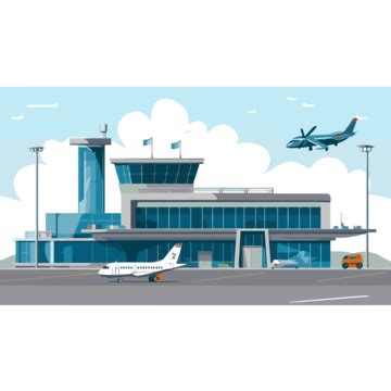 Airport Clipart An Airport Terminal Design Illustration Cartoon Vector ...