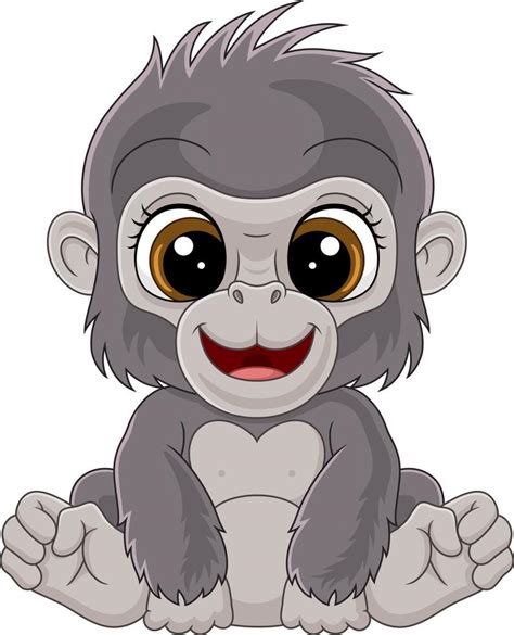 Cartoon cute baby gorilla sitting 5332235 Vector Art at Vecteezy