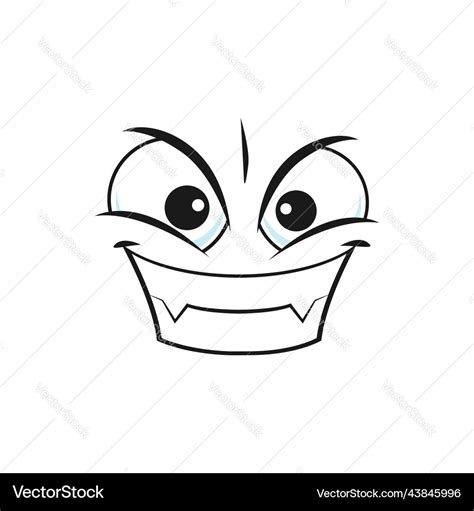 Evil scary cartoon smile face smiling vampire Vector Image