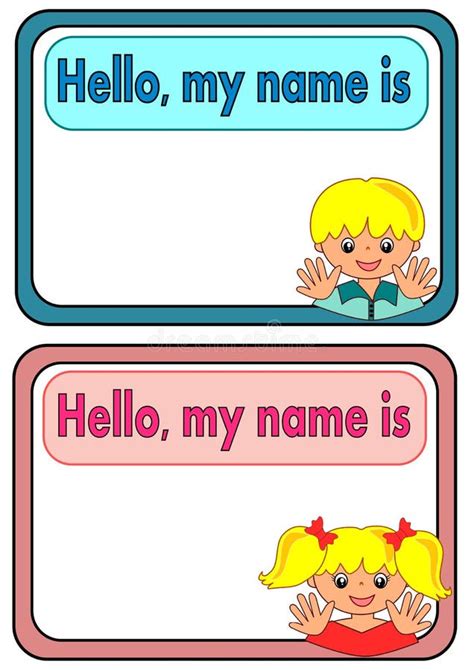 Kids Name Tags Clip Art