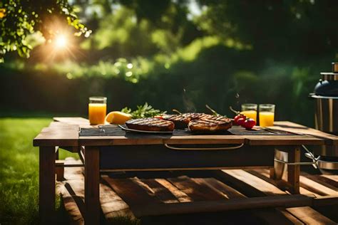 Picnic Table With Food Stock Photos, Images and Backgrounds for Free ...