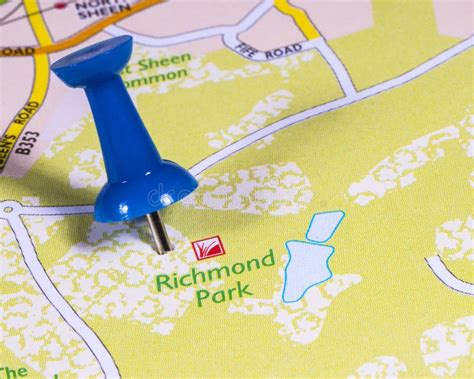 Richmond Park on a UK Map editorial stock image. Image of london ...