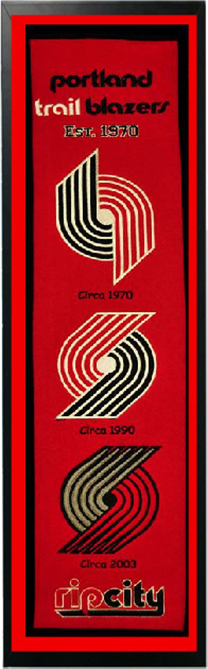 Portland Trail Blazers Logo History Felt Banner 14 x 37