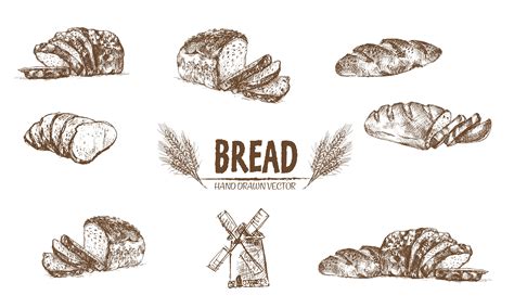 Bundle of 7 bread vector set 1 | Custom-Designed Graphic Objects ...