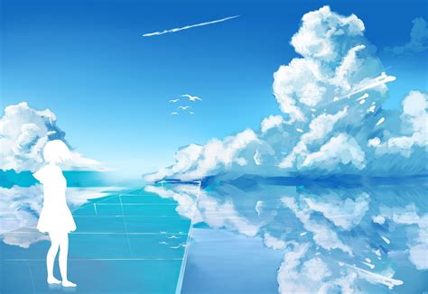 Blue Anime Landscape Wallpapers - Top Free Blue Anime Landscape Backgrounds - WallpaperAccess