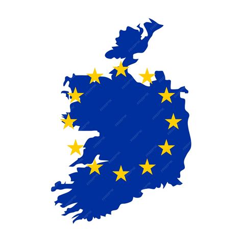 Premium Vector | Map of Ireland with European Union flag isolated on ...