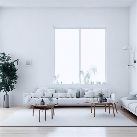 Premium AI Image | White minimalist living room interior