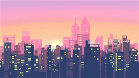 Minimalist, Minimalism, City, Sunset, Buildings, Digital Art 4k, HD Wallpaper | Rare Gallery