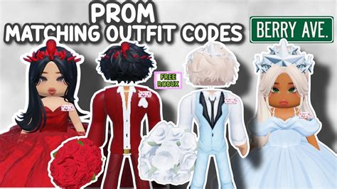 PROM GIRL AND BOY MATCHING OUTFIT CODES FOR BERRY AVENUE AND BLOXBURG 😍 - YouTube