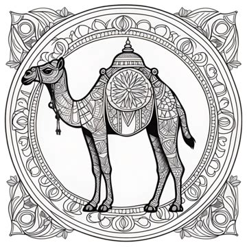 Mandala Art With Camel In The Center Transparent Background Generative ...