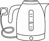 Electric Kettle Plugged Into A Socket For Coloring Illustration Of  sketch template