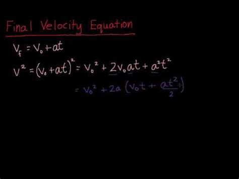 Final Velocity Equation