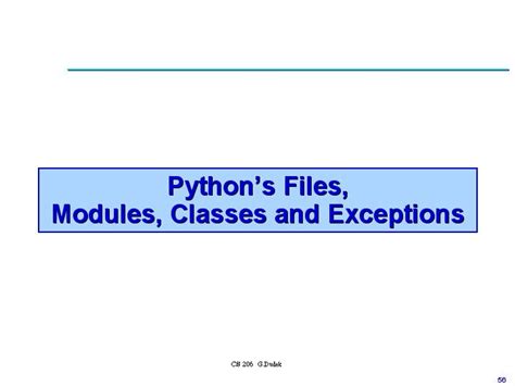 Python’s Files, Modules, Classes and Exceptions