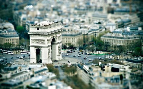 tilt shift, Paris, Cityscape, Blurred, Architecture, Arc de Triomphe HD ...