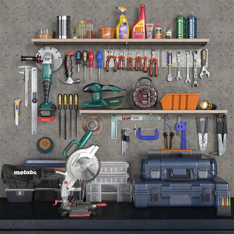 3D model garage tools set 2 VR / AR / low-poly | CGTrader