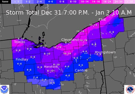 December 31, 2013-January 3, 2014 Snowfall Totals