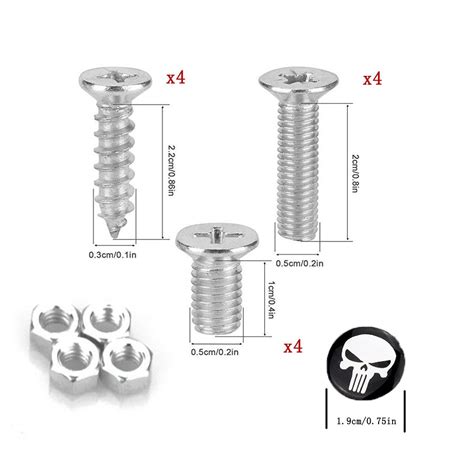 TK-KLZ 4Pcs Metal Car License Plate Frame Bolt Screws for Tesla Roadster Model S Model X Model 3 ...