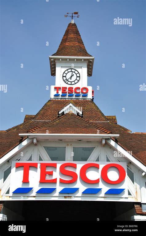 Clocktower, Tesco Superstore, Burgess Hill, West Sussex, England, United Kingdom Stock Photo - Alamy