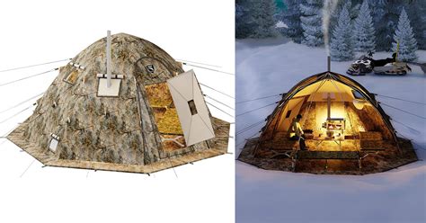 This Ultimate Cold-Weather Camping Tent Has a Built-in Wood Stove