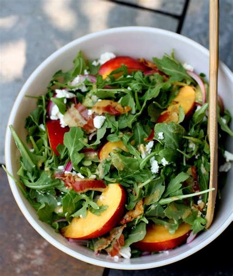 Nectarine, Arugula and Crispy Pancetta Summer Salad