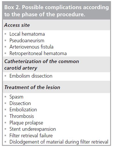 Prevention and treatment of complications during carotid artery s