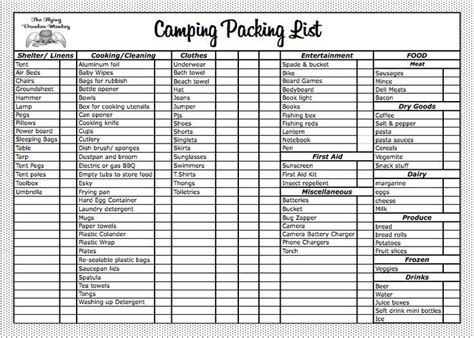 EXCEL TEMPLATES: Camping Gear Checklist Excel