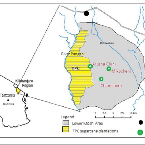 Map of Tanzania Showing the Lower Moshi Area where the Study was ...