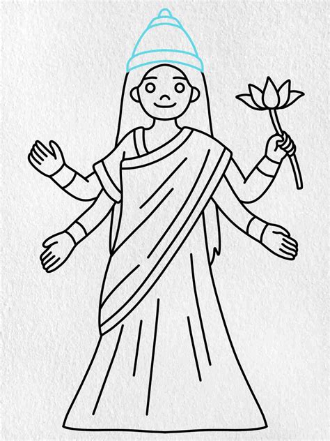 Easy Lakshmi Drawing - HelloArtsy