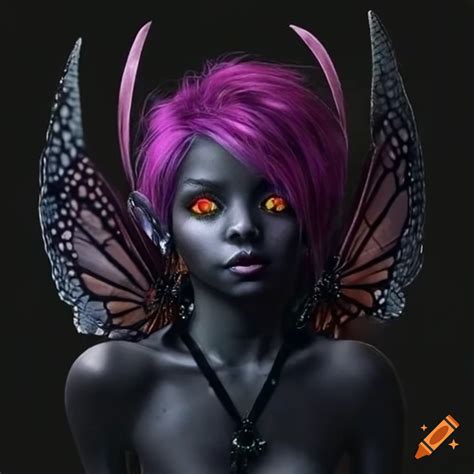 Black pixie with butterfly wings