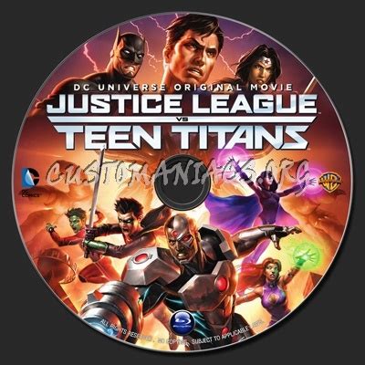 Justice League vs Teen Titans (2016) blu-ray label - DVD Covers ...