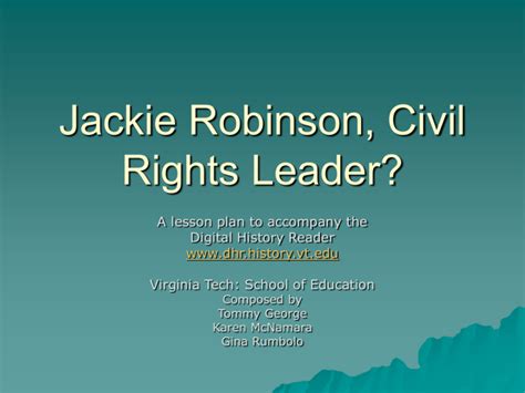 Jackie Robinson, Civil Rights Leader?