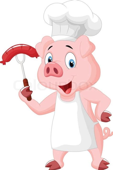 Vector illustration of Pig Chef ... | Stock vector | Colourbox