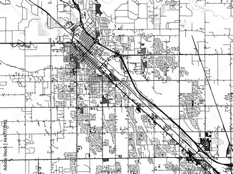 Greyscale vector city map of Caldwell Idaho in the United States of ...