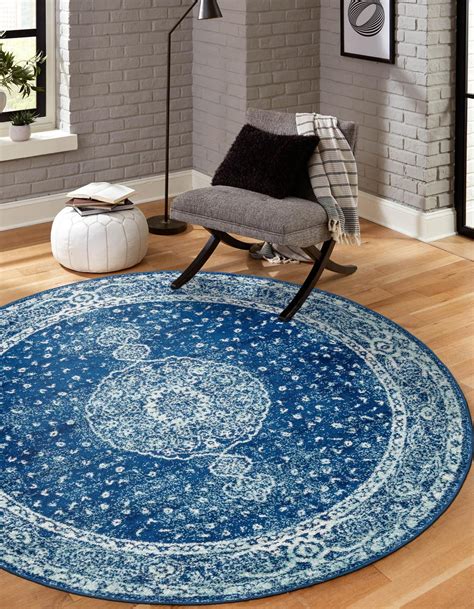 Navy Blue 152cm x 152cm Bexley Round Rug | iRugs CH