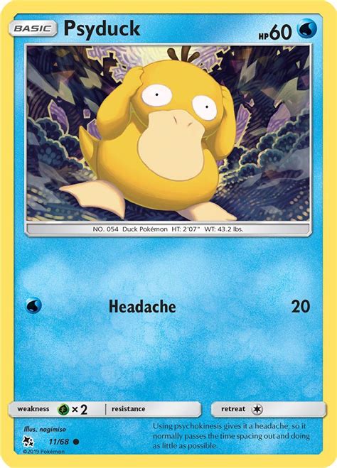 Psyduck in the Hidden Fates Pokémon Trading Card Game Set. Detailing all effects of the card ...